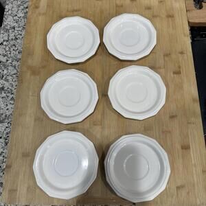 VTG Pfaltzgraff Saucer Plates Heritage White 6.25" Lot Set of 6 Dessert Bread *